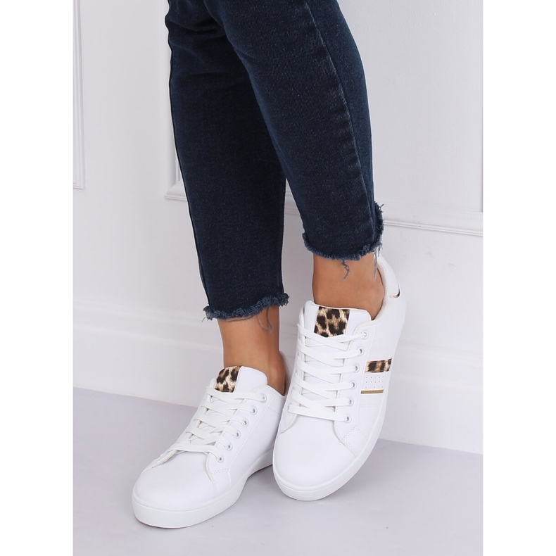 Sneakers da donna bianche K-388 WHITE/LEOPARD bianca 1
