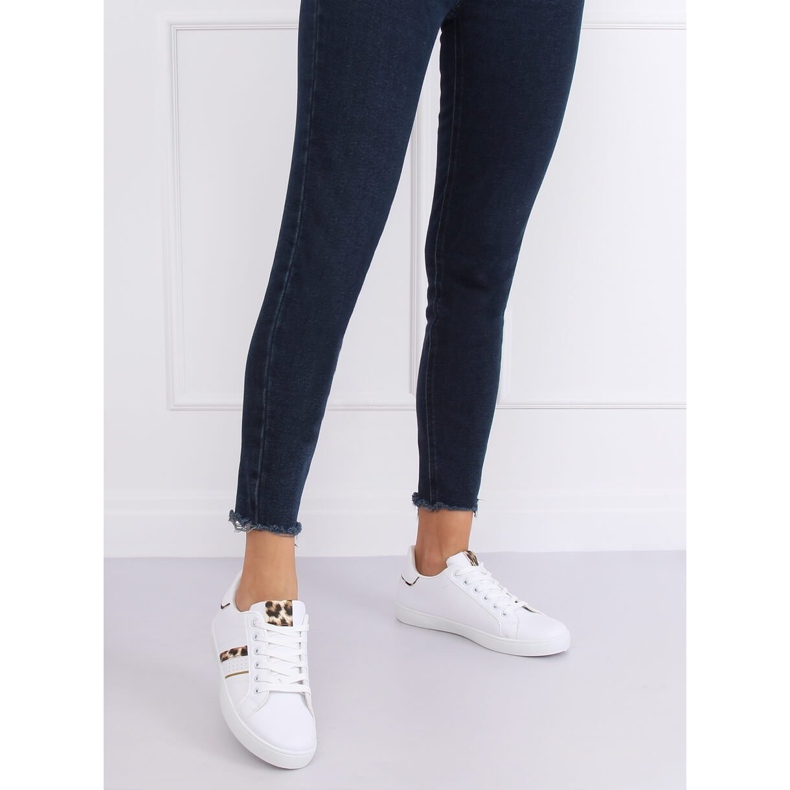 Sneakers da donna bianche K-388 WHITE/LEOPARD bianco 2