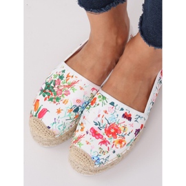 Espadrillas da donna floreali JH91P Bianco multicolore 2