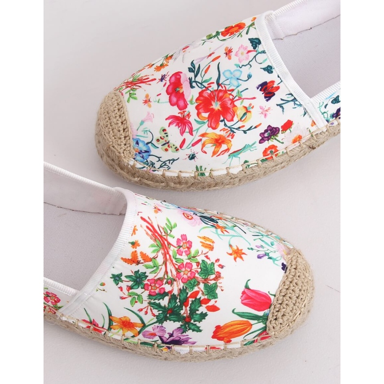Espadrillas da donna floreali JH91P Bianco multicolore 1