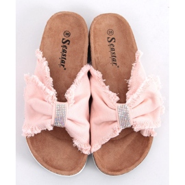 Pantofole in tela sul sughero rosa BG60P Pink 1