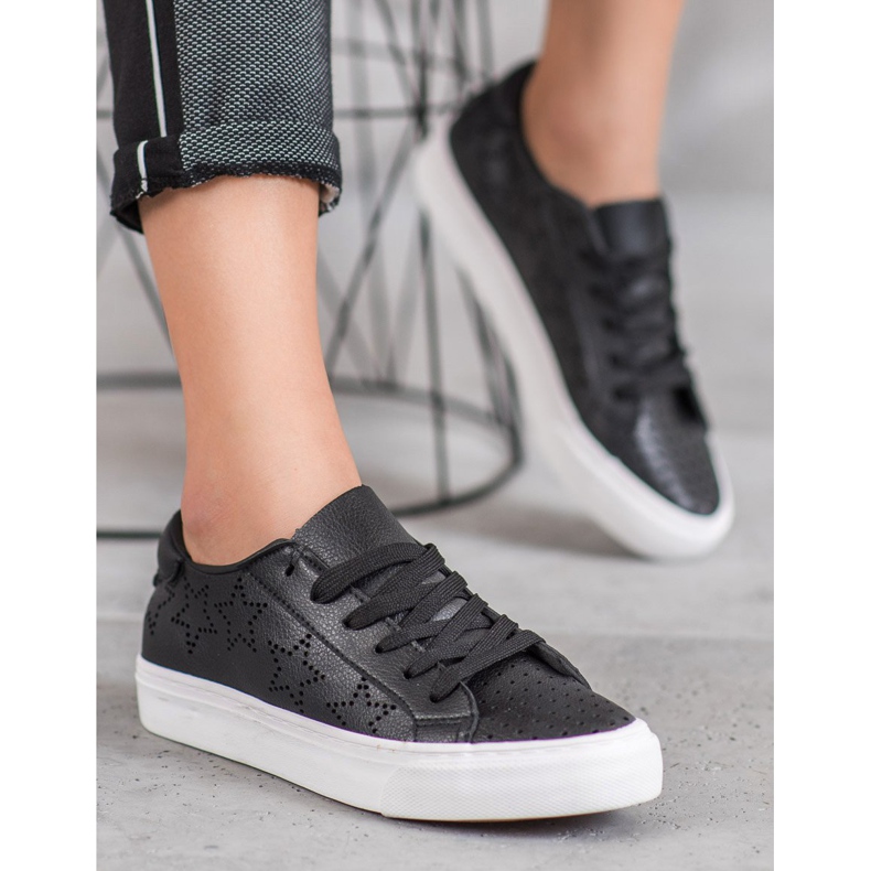 J. Star Sneakers Traforate Con Stelle nero 2
