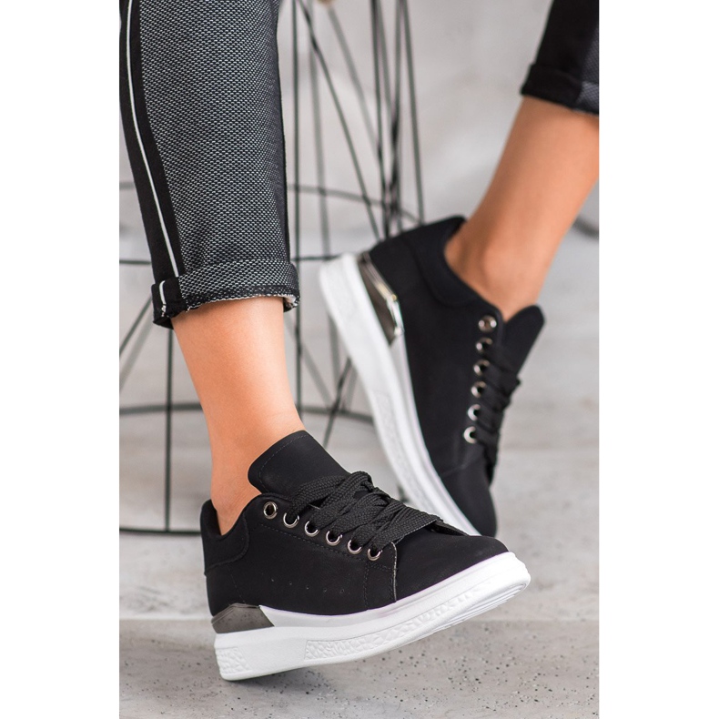 SHELOVET Sneakers Sulla Piattaforma Con Ecopelle nero 2