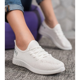 SHELOVET Sneakers in tessuto traforato bianca 2