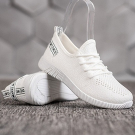 SHELOVET Sneakers in tessuto traforato bianco 1
