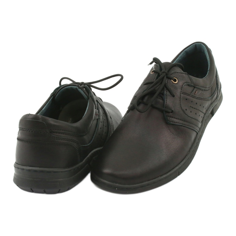 Riko 870 Scarpe da uomo in pelle comoda nera nero 4