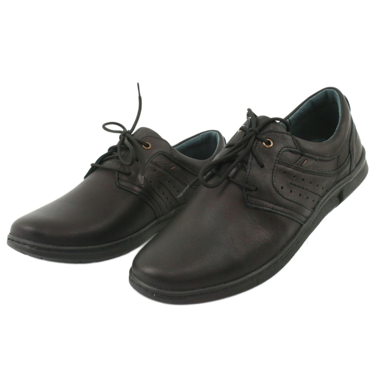 Riko 870 Scarpe da uomo in pelle comoda nera nero 3
