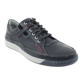 Scarpe sportive da uomo in pelle Riko 835, blu navy 1