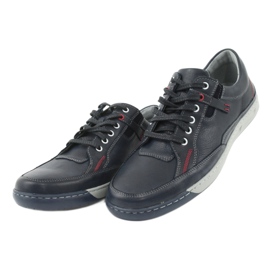 Scarpe sportive da uomo in pelle Riko 835, blu navy 3