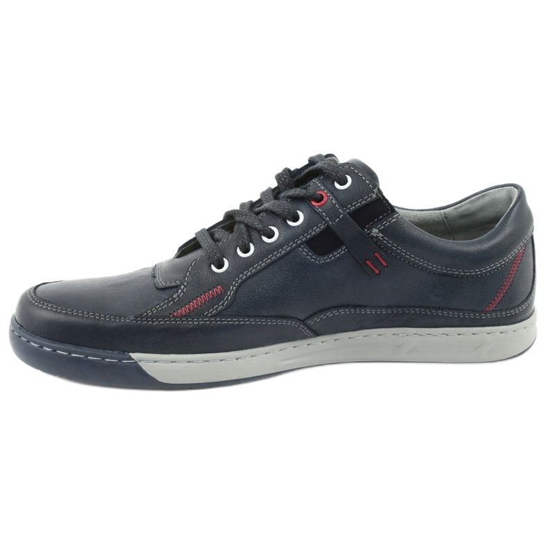 Scarpe sportive da uomo in pelle Riko 835, blu navy 2