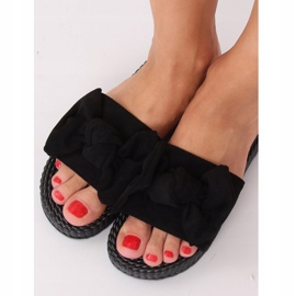 Pantofole da donna nere con fiocco YQ225P Black nero 1