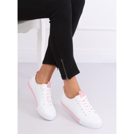 Sneakers da donna bianche e rosa A88-23 Pink bianca 1