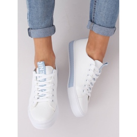 Sneakers donna bianche e blu A88-23 Blue bianco 1
