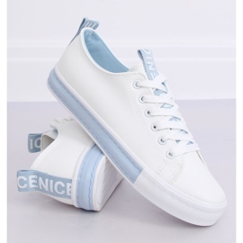 Sneakers donna bianche e blu A88-23 Blue bianca 2