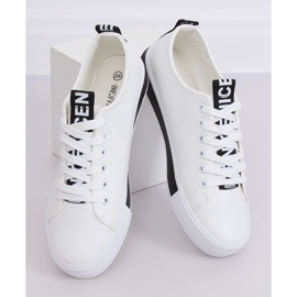 Sneakers donna bianche e nere A88-23 W-BL bianca nero 2
