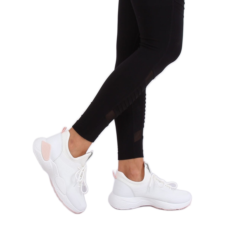 Scarpe sportive in rete bianca B0-547 Rosa 1
