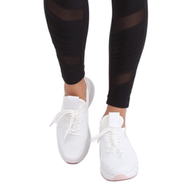 Scarpe sportive in rete bianca B0-547 Rosa 2