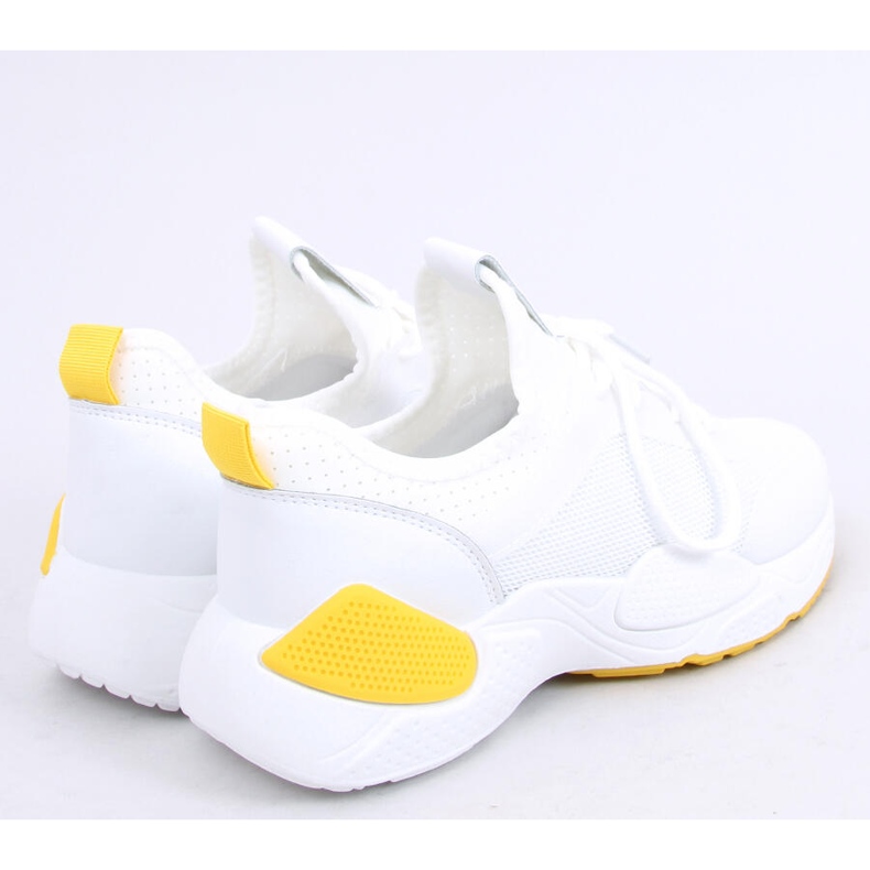 Scarpe sportive in rete bianca B0-547 Giallo 2