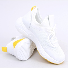 Scarpe sportive in rete bianca B0-547 Giallo bianco 1