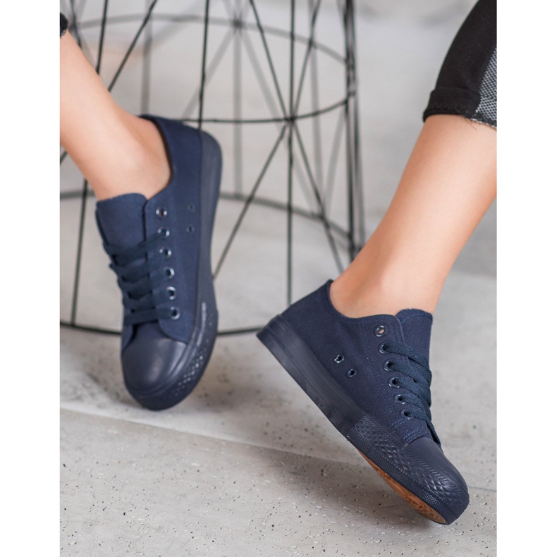 SHELOVET Sneakers in tessuto blu navy 2