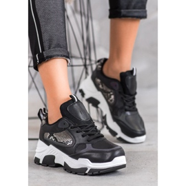 Bella Paris Sneakers in ecopelle nero multicolore 1