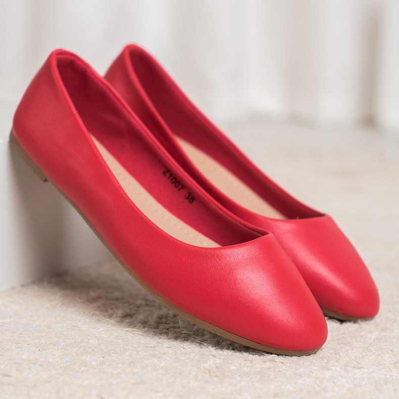 SHELOVET Ballerina Classica in Ecopelle rosso 1