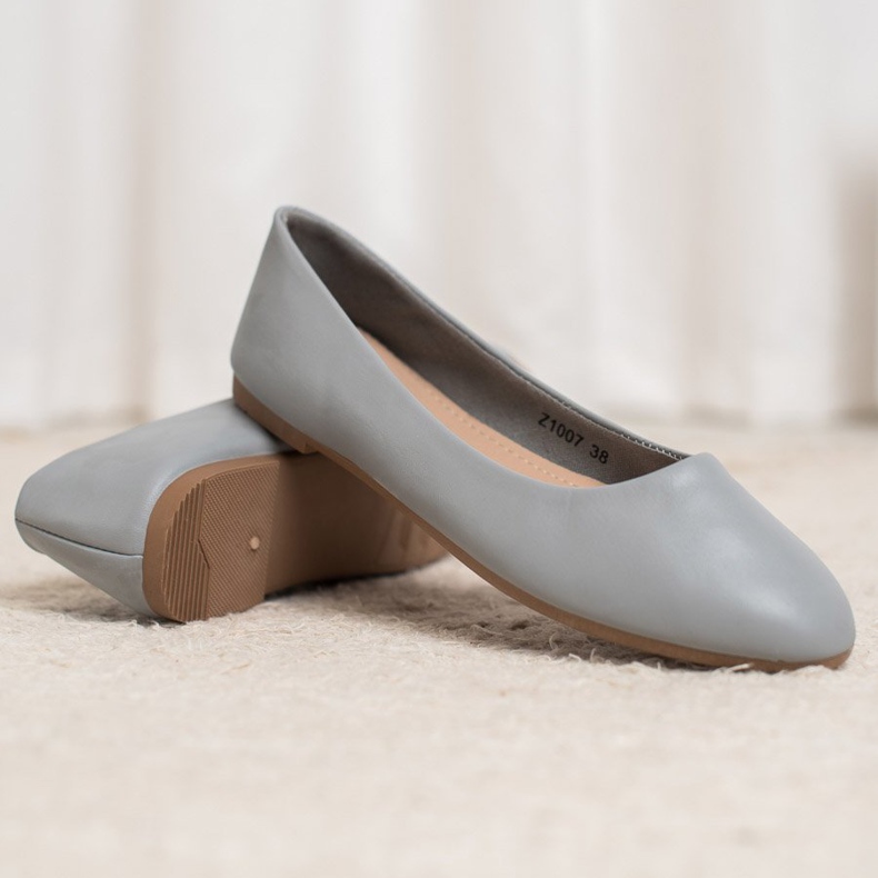 SHELOVET Ballerina Classica in Ecopelle grigio 1