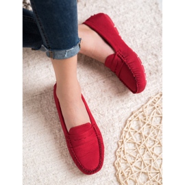 Goodin Mocassini classici in tessuto rosso 1