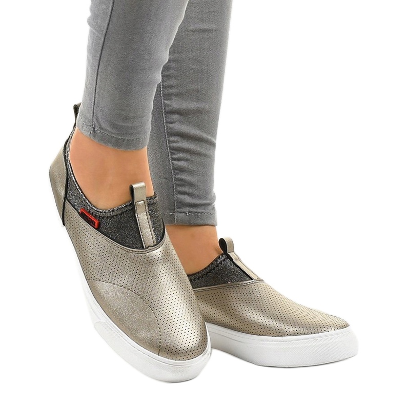 Sneakers dorate con elastico A-92 d'oro 1