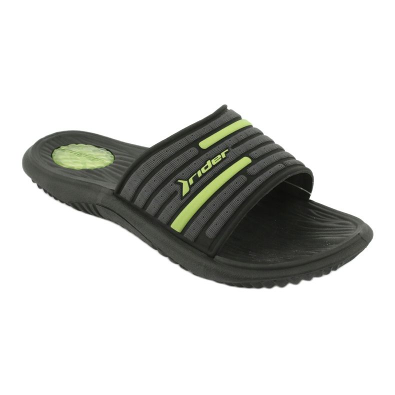 Ciabatte da piscina da uomo Rider 82735 nere / verdi nero grigio verde 1