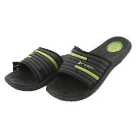 Ciabatte da piscina da uomo Rider 82735 nere / verdi nero grigio verde 2