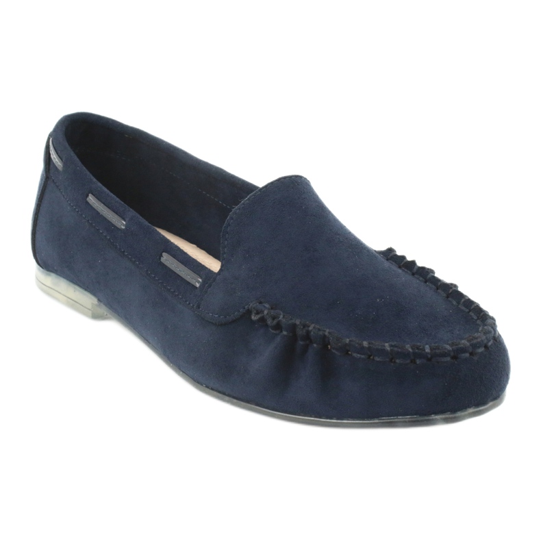Mocassini da donna in camoscio Sergio Leone 722 blu navy 1