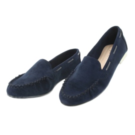 Mocassini da donna in camoscio Sergio Leone 722 blu navy 3