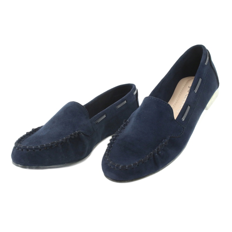 Mocassini da donna in camoscio Sergio Leone 722 blu navy 3