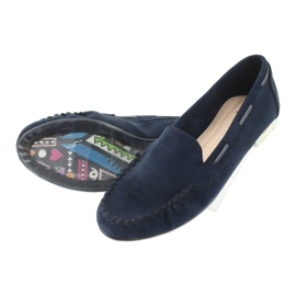 Mocassini da donna in camoscio Sergio Leone 722 blu navy 5