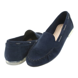 Mocassini da donna in camoscio Sergio Leone 722 blu navy 4