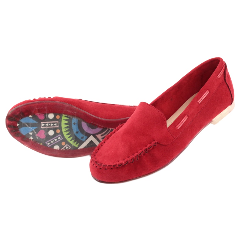 Mocassini da donna in camoscio Sergio Leone 722 rosso 6