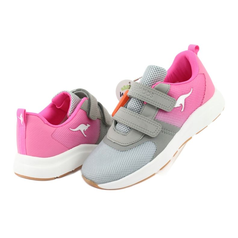 KangaROOS Scarpe sportive con velcro 18506 grigio / rosa neon 4