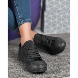 SHELOVET Sneakers in pelle scamosciata nero 1