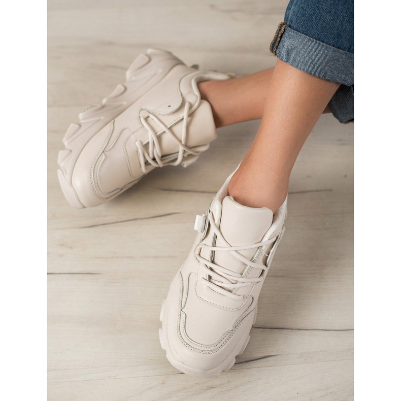 Bella Paris Sneakers beige con lacci 1