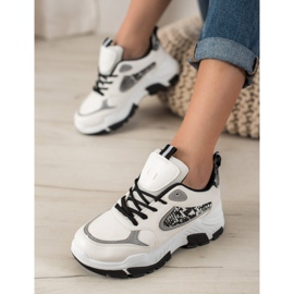 Bella Paris Sneakers in ecopelle bianca multicolore 1