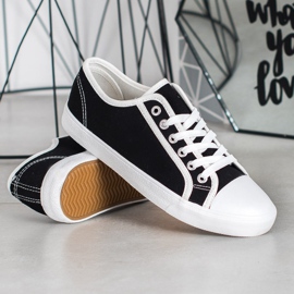 SHELOVET Scarpe da ginnastica nere bianco nero 1