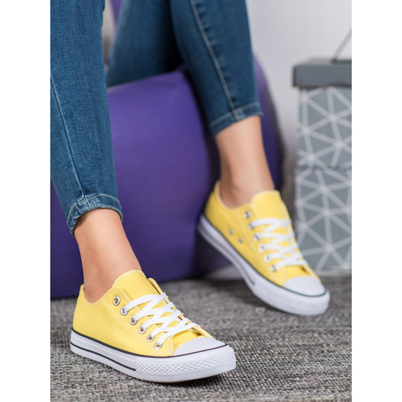 SDS Sneakers in tessuto giallo 1