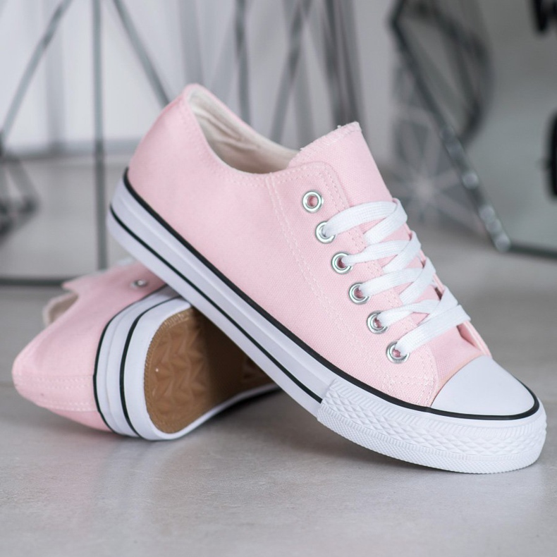 SDS Sneakers in tessuto rosa 1