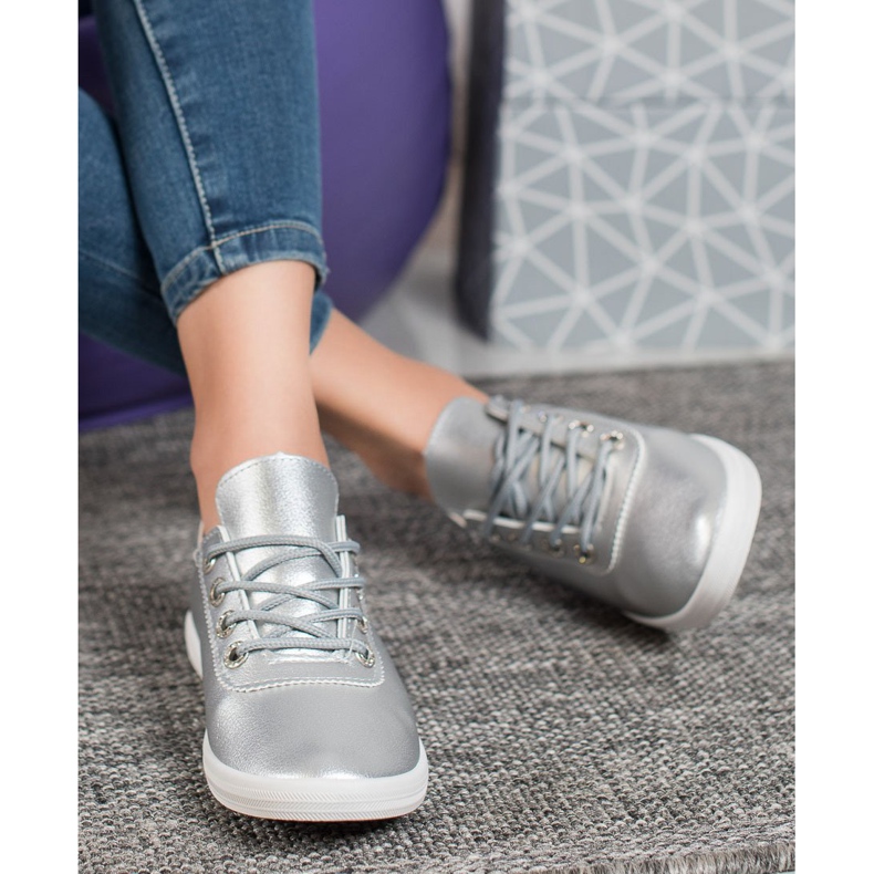 SHELOVET Sneakers Alla Moda Con Ecopelle grigio 2