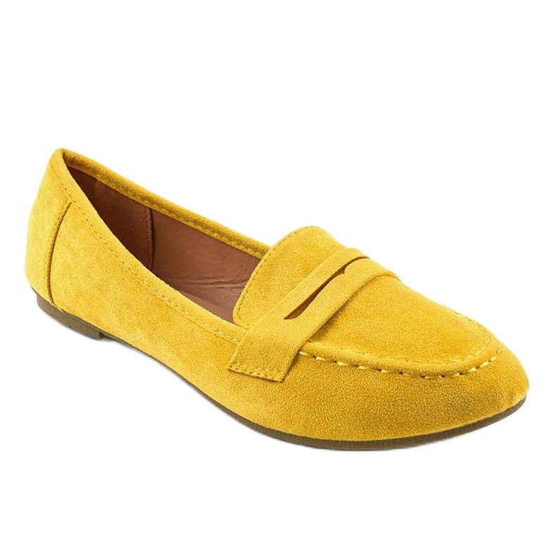 Mocassino ballerina in ecopelle scamosciata gialla B2030 giallo 1