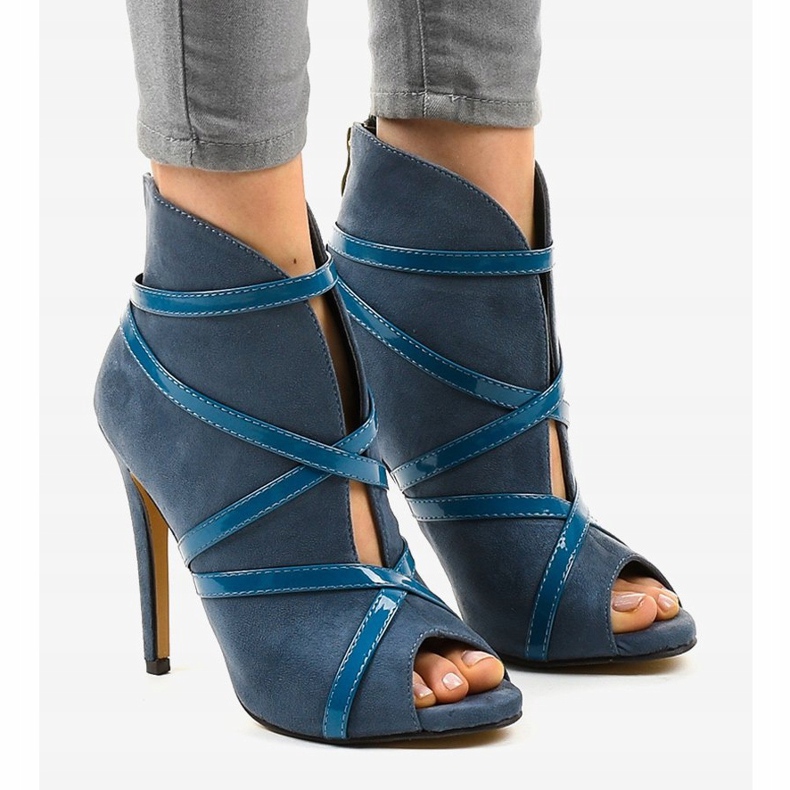 Décolleté in camoscio blu SY-20 1