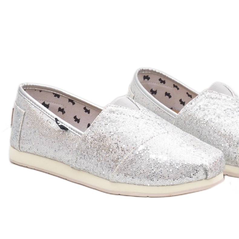Scarpe argento, slip on cani AG0025 grigio 1