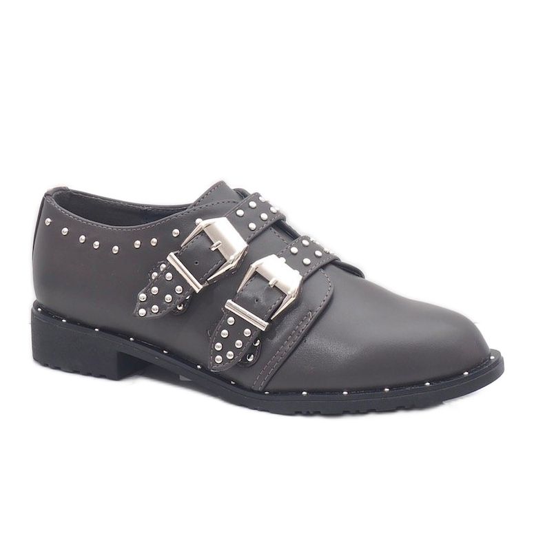Scarpe grigie con borchie L89-47 grigio 1