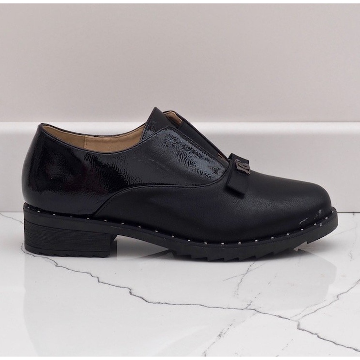 Scarpe slip-on nere con borchie X528 nero 2